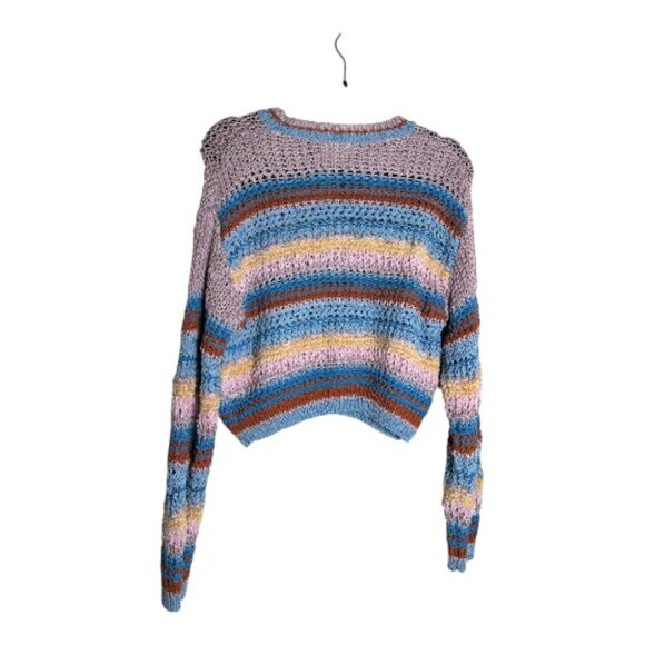 Zara Multicolor Striped Knit Sweater – Cozy Meets Colorful sz 13-14 - Picture 2 of 5